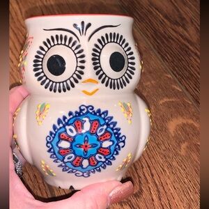 Yokohama Studios: Hand Painted Multi-Color Owl Coffee Mug